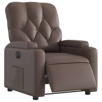 vidaXL Fauteuil relax électrique Marron Similicuir