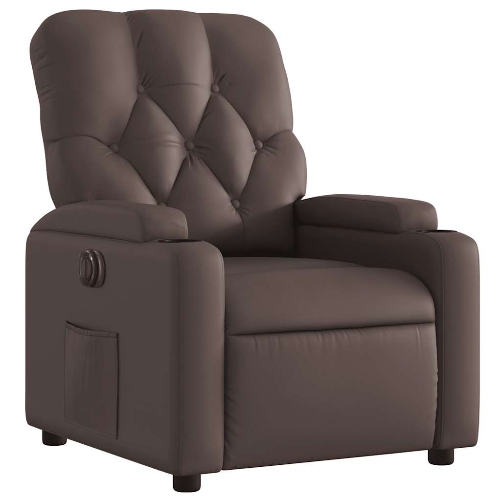 vidaXL Fauteuil relax électrique Marron Similicuir