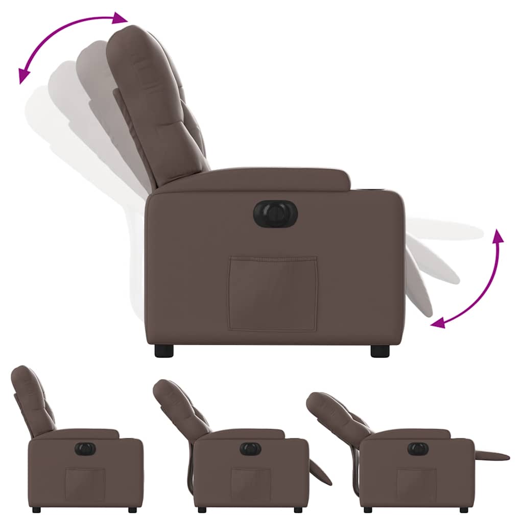 vidaXL Fauteuil relax électrique Marron Similicuir