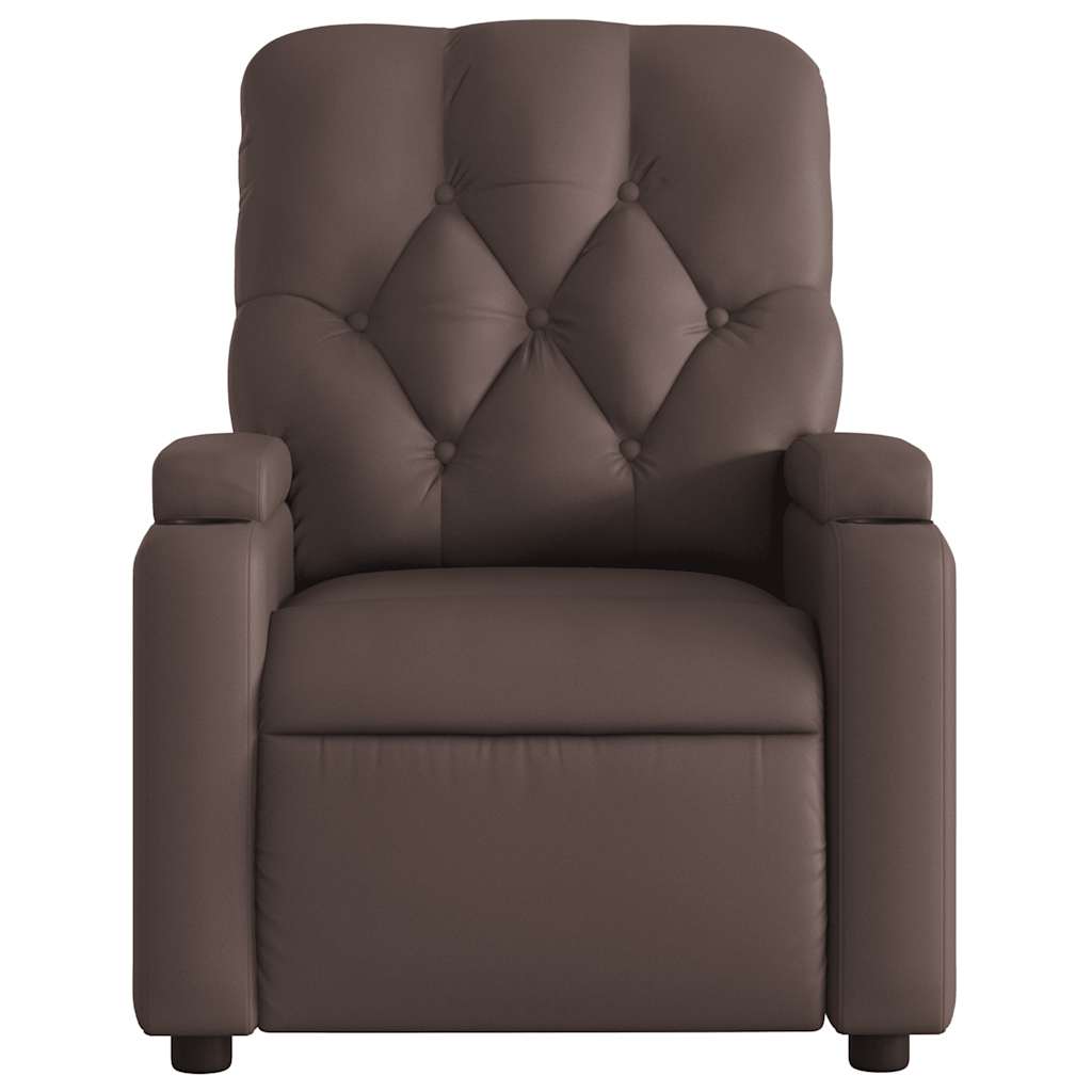vidaXL Fauteuil relax électrique Marron Similicuir