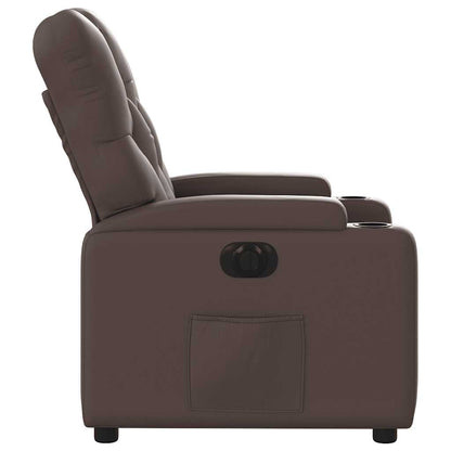 vidaXL Fauteuil relax électrique Marron Similicuir