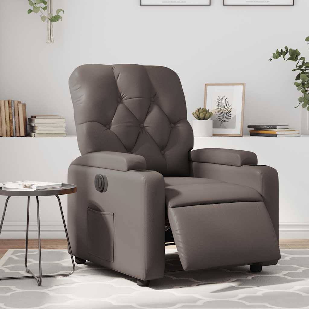 vidaXL Fauteuil relax électrique Marron Similicuir
