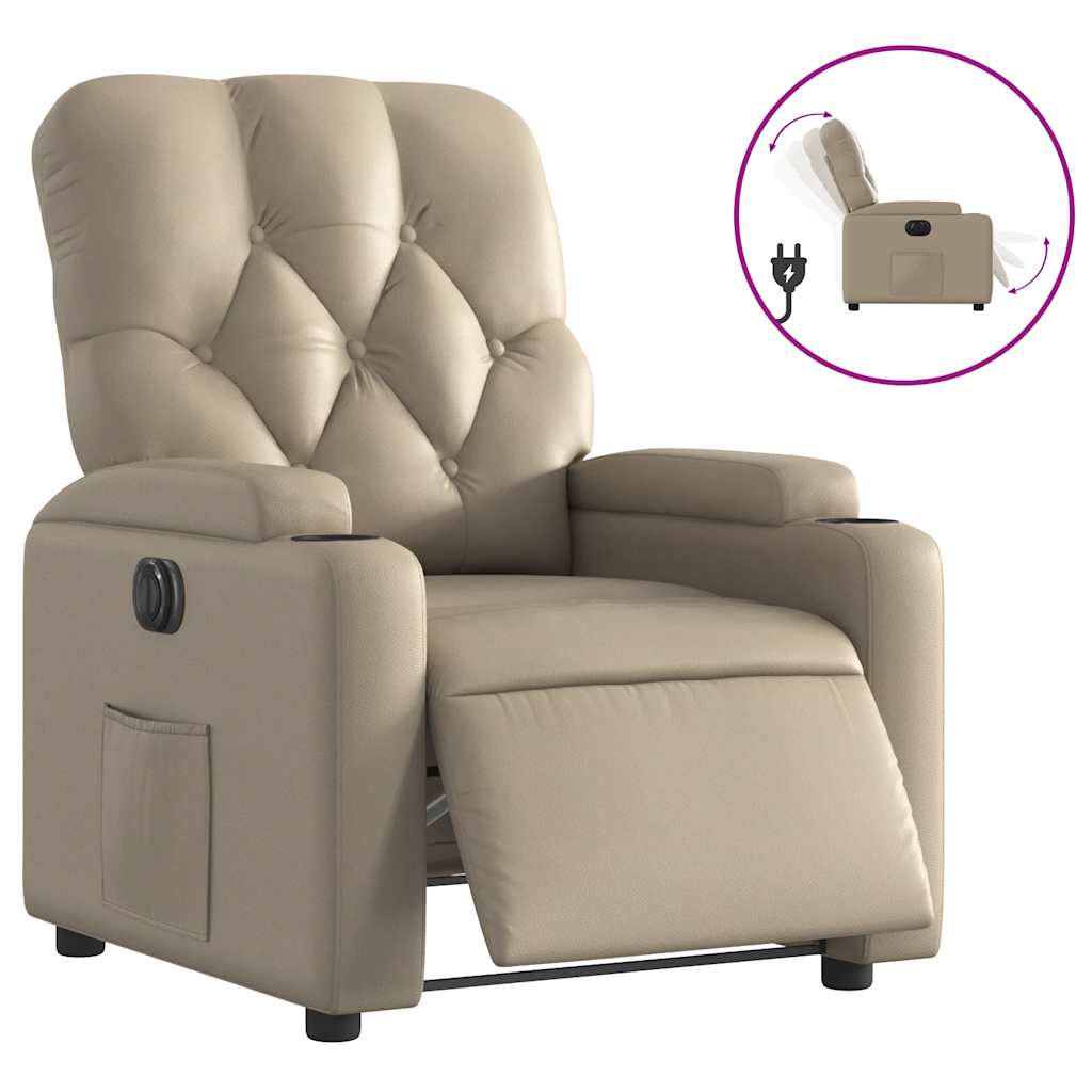 vidaXL Relaxsessel Elektrisch Cappuccino-Braun Kunstleder