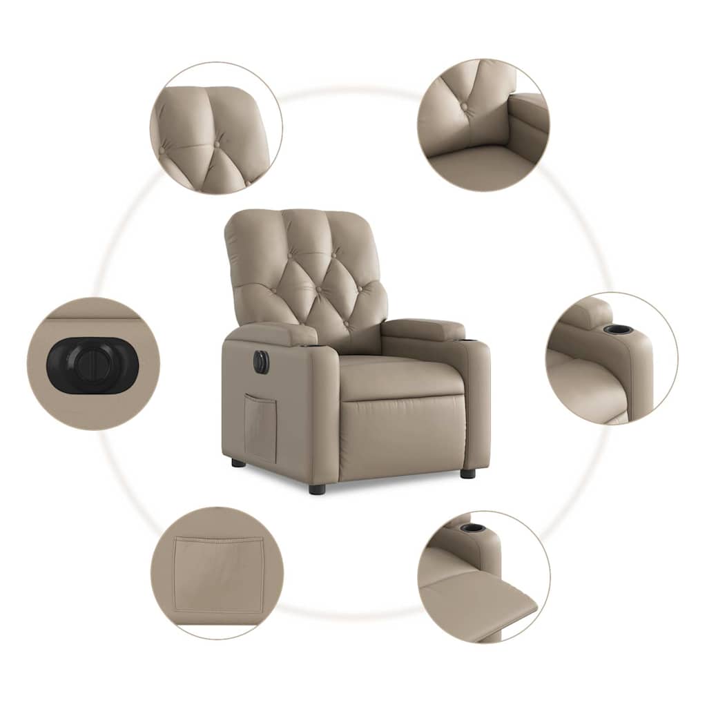 vidaXL Relaxsessel Elektrisch Cappuccino-Braun Kunstleder