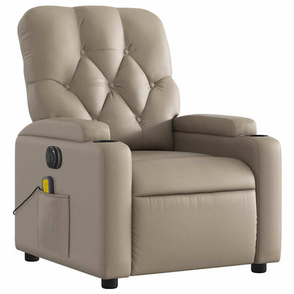 vidaXL Fauteuil de massage électrique cappuccino-marron en similicuir