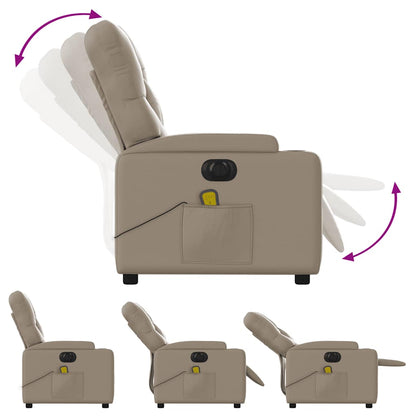 vidaXL Fauteuil de massage électrique cappuccino-marron en similicuir