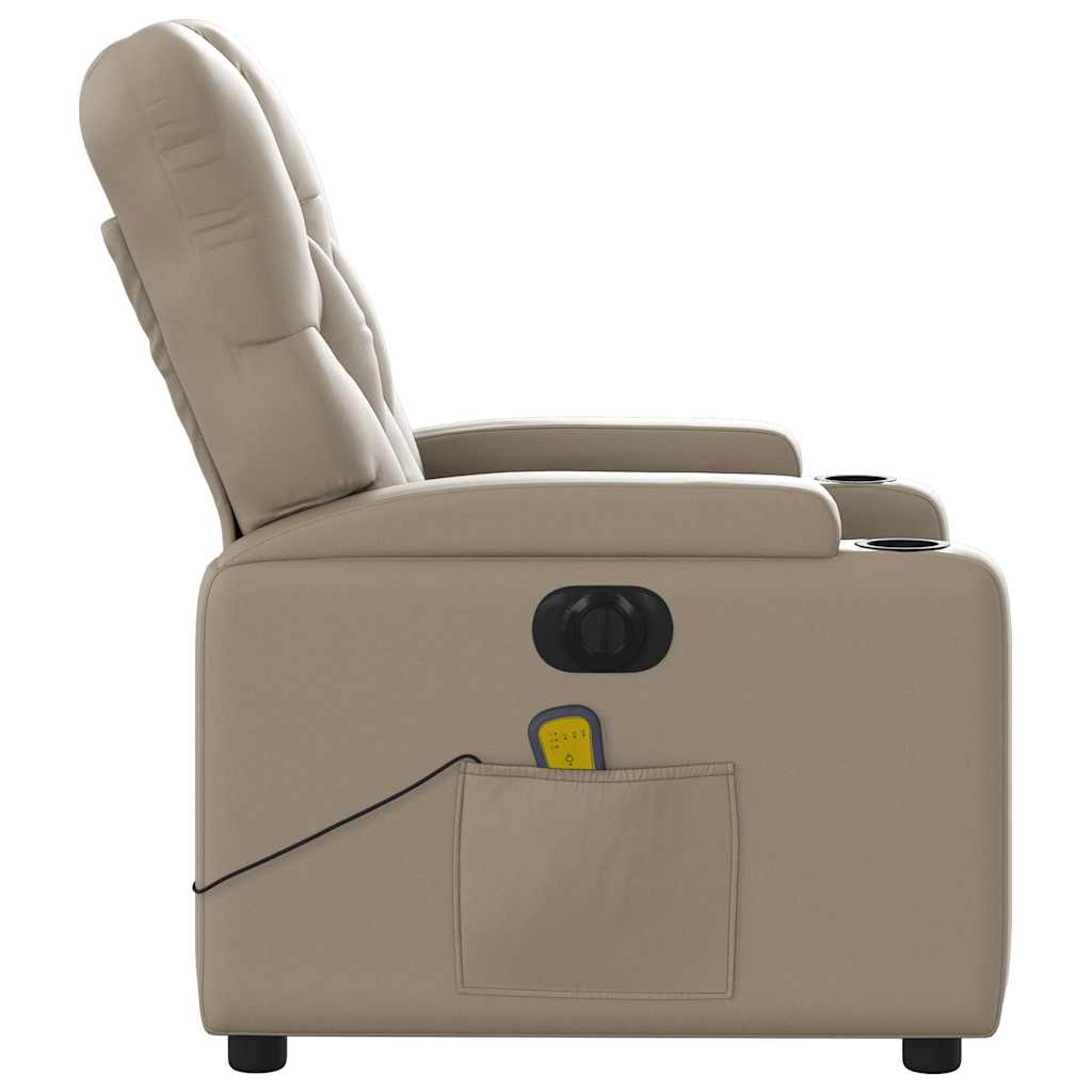 vidaXL Fauteuil de massage électrique cappuccino-marron en similicuir