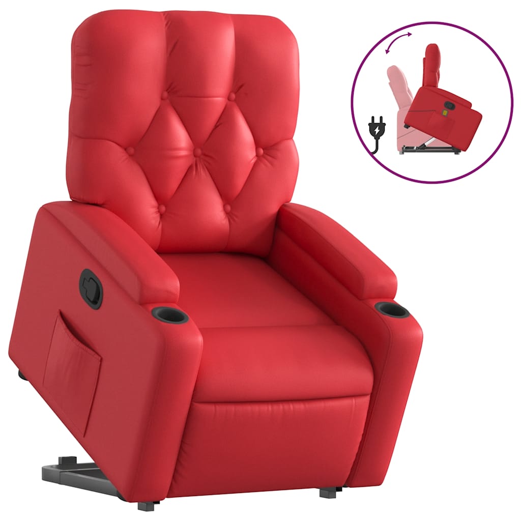 vidaXL Fauteuil relax releveur rouge similicuir