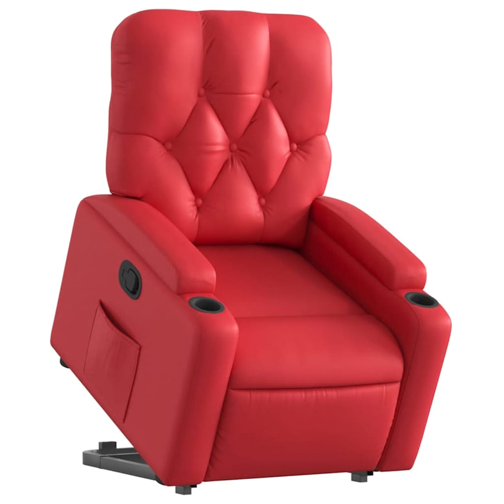 vidaXL Fauteuil relax releveur rouge similicuir