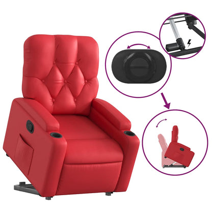 vidaXL Fauteuil relax releveur rouge similicuir