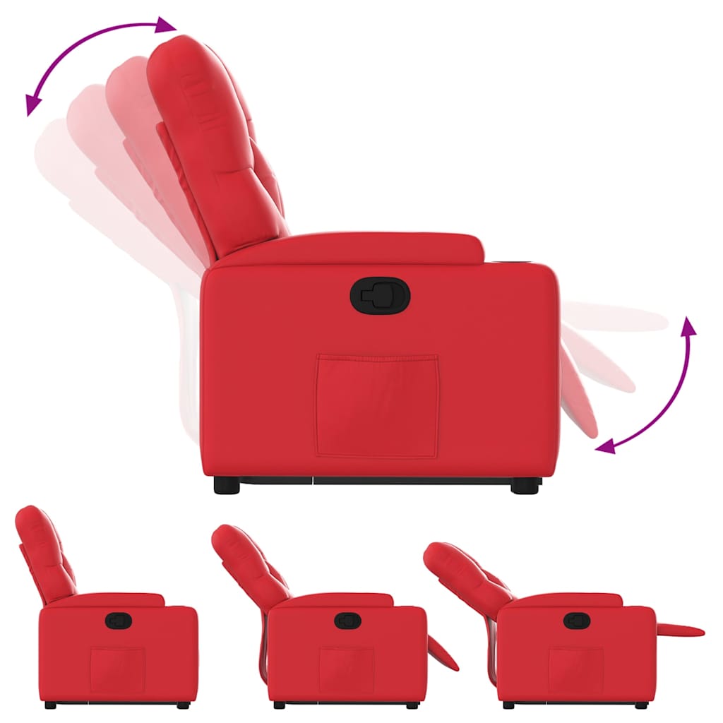 vidaXL Fauteuil relax releveur rouge similicuir