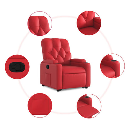 vidaXL Fauteuil relax releveur rouge similicuir