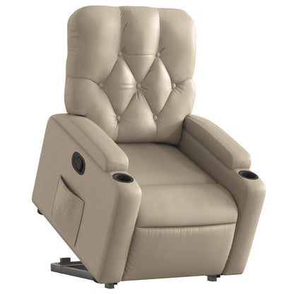vidaXL Relaxsessel mit Aufstehhilfe Cappuccino-Braun Kunstleder