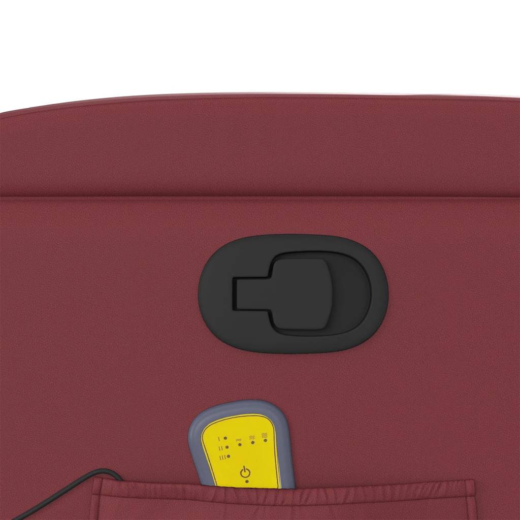 vidaXL Fauteuil de massage inclinable avec fonction de levage Similicuir Rouge bordeaux