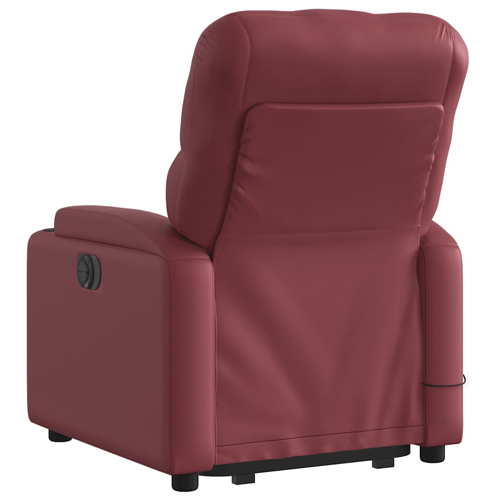 vidaXL Fauteuil de massage inclinable avec fonction de levage Similicuir Rouge bordeaux