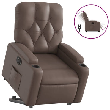 vidaXL Fauteuil de relaxation électrique releveur marron similicuir