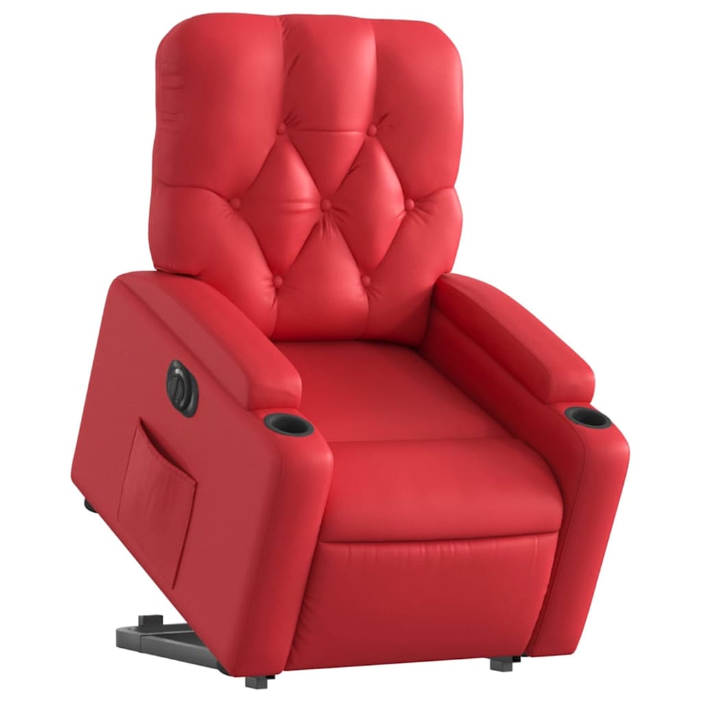 vidaXL Relaxsessel mit Aufstehhilfe Elektrisch Rot Kunstleder