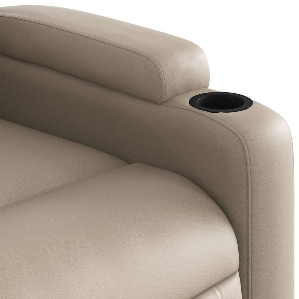 vidaXL Massagesessel mit Aufstehhilfe Elektrisch Cappuccino Kunstleder