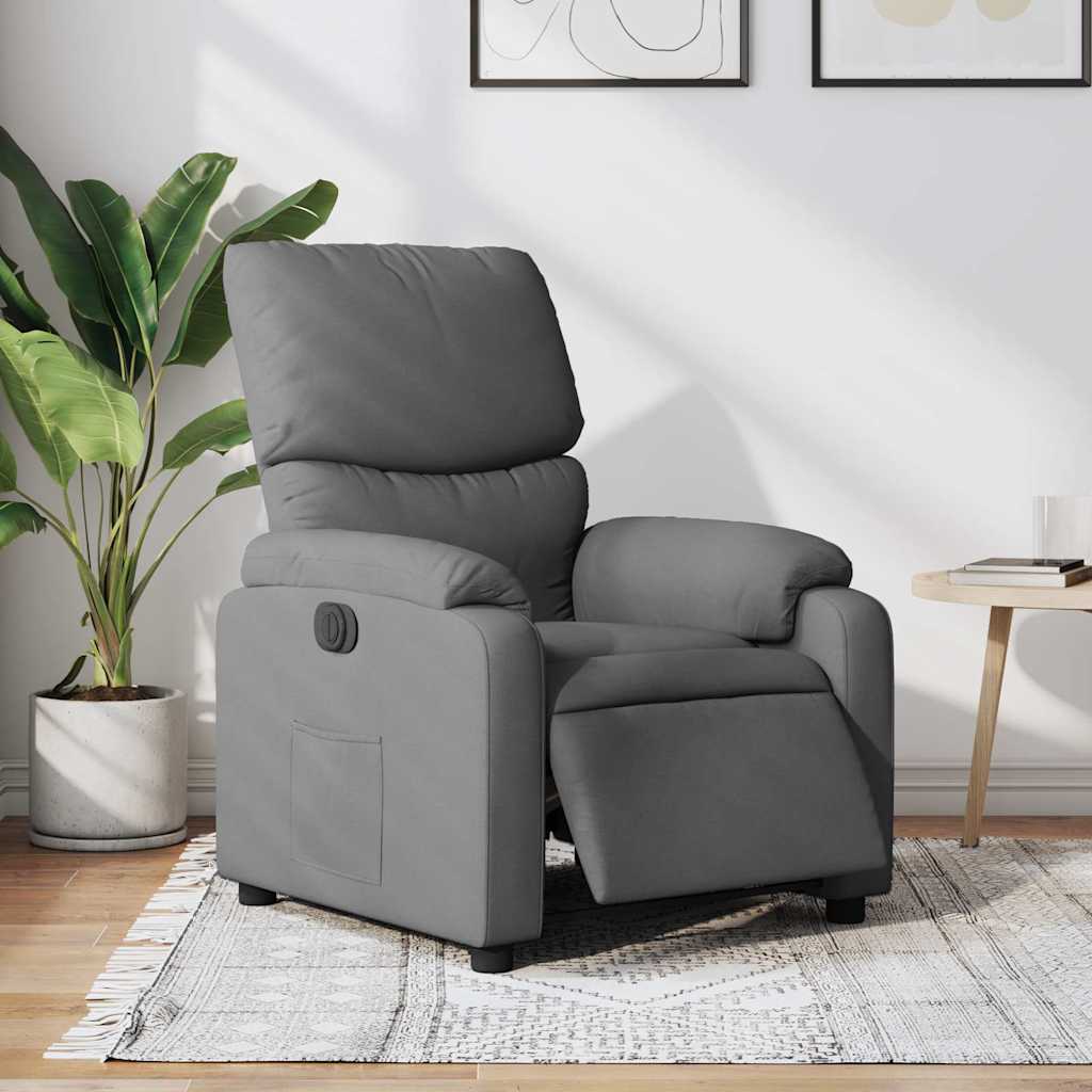 vidaXL Relaxsessel Elektrisch Dunkelgrau Stoff