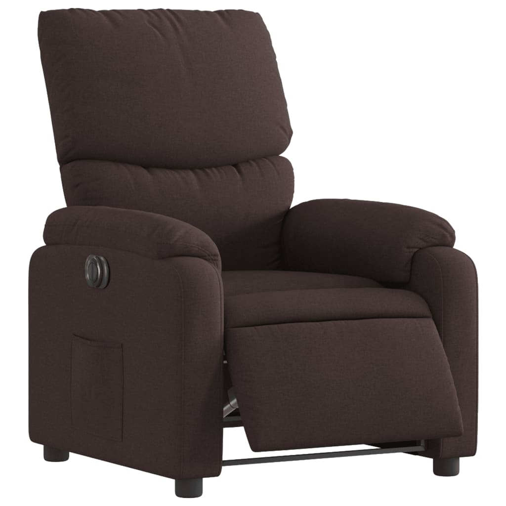 vidaXL Fauteuil relax électrique marron foncé en tissu