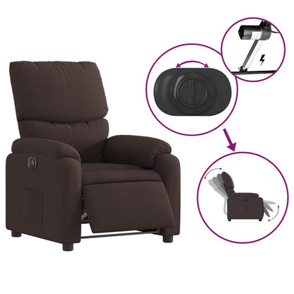 vidaXL Fauteuil relax électrique marron foncé en tissu