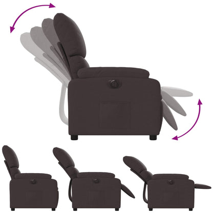 vidaXL Fauteuil relax électrique marron foncé en tissu