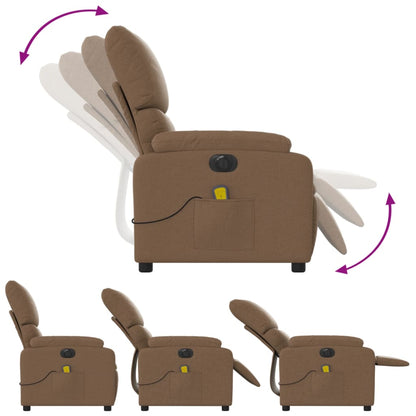 vidaXL Massagesessel Elektrisch Braun Stoff