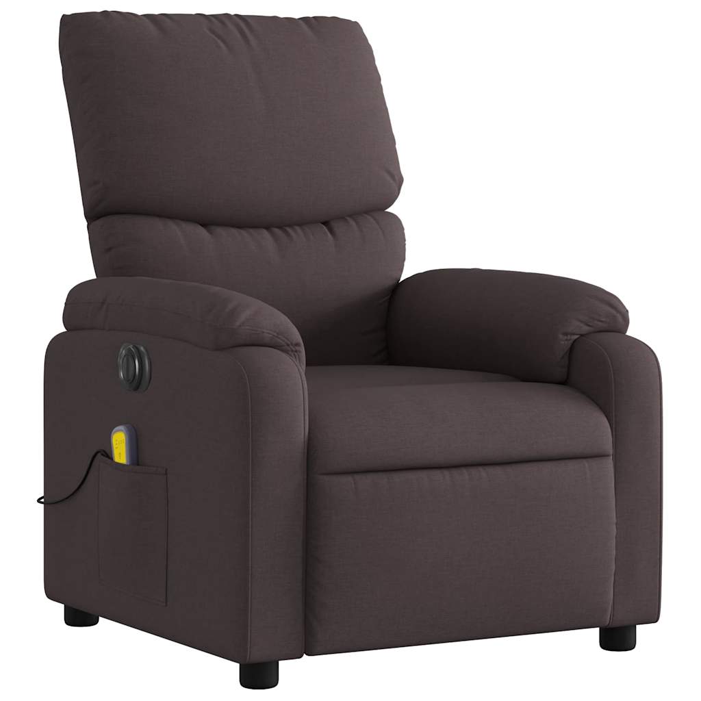 vidaXL Massagesessel Elektrisch Dunkelbraun Stoff