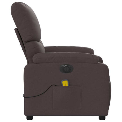 vidaXL Massagesessel Elektrisch Dunkelbraun Stoff
