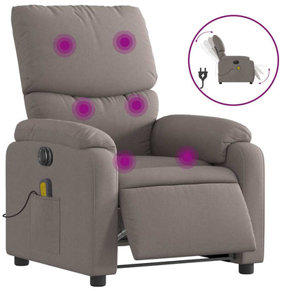 vidaXL Massagesessel Elektrisch Taupe Stoff