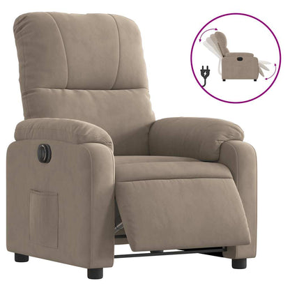 vidaXL Relaxsessel Elektrisch Taupe Mikrofasergewebe
