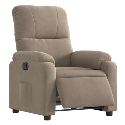 vidaXL Relaxsessel Elektrisch Taupe Mikrofasergewebe