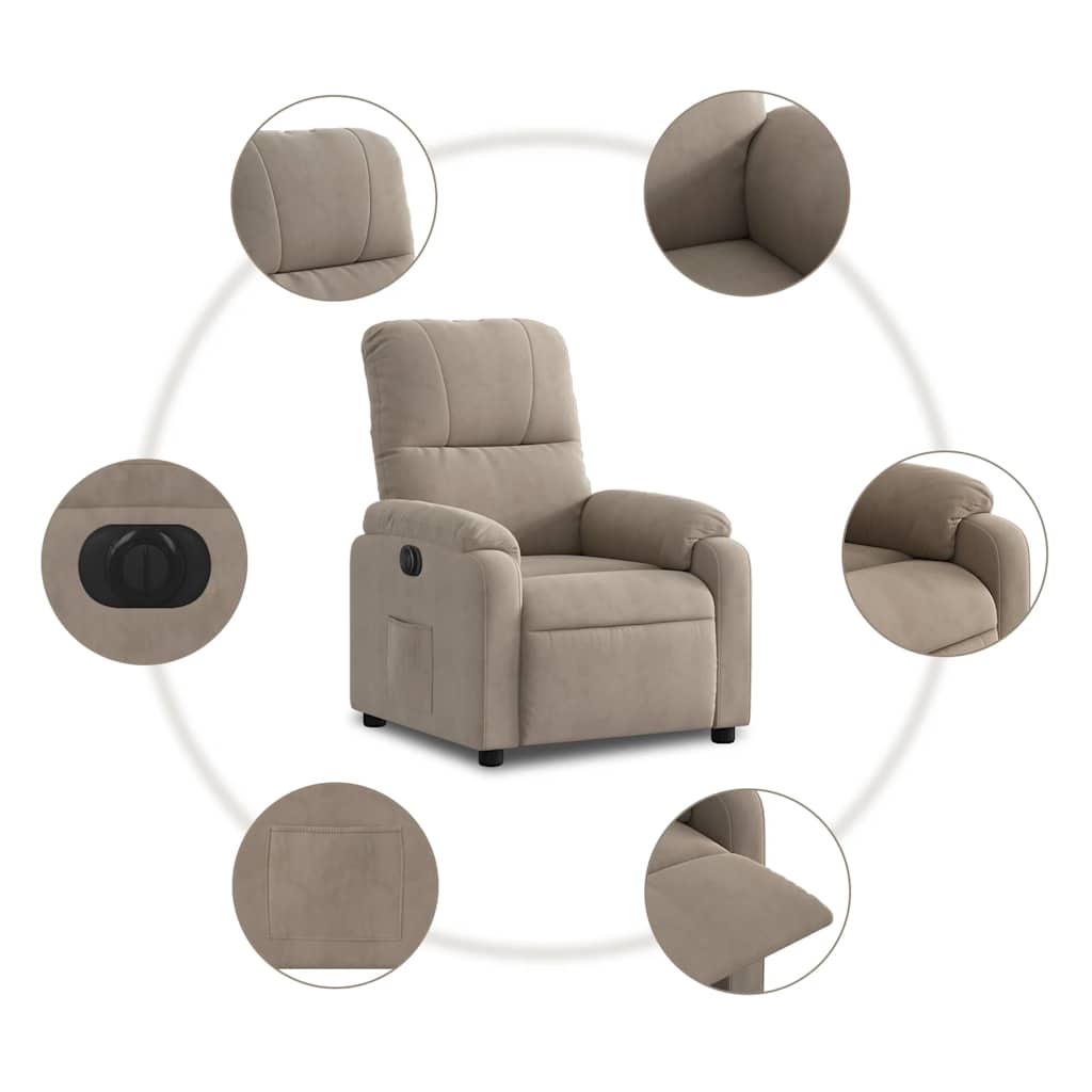 vidaXL Relaxsessel Elektrisch Taupe Mikrofasergewebe