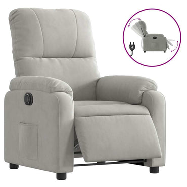 vidaXL Fauteuil de relaxation électrique Gris clair Tissu microfibre