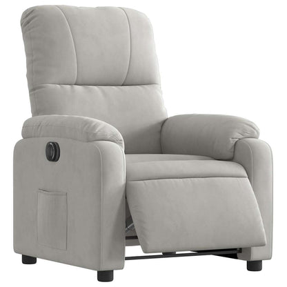 vidaXL Fauteuil de relaxation électrique Gris clair Tissu microfibre