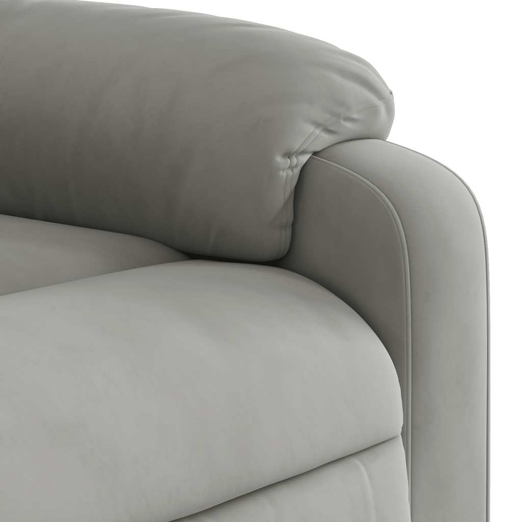 vidaXL Fauteuil de relaxation électrique Gris clair Tissu microfibre