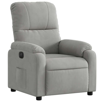 vidaXL Fauteuil de relaxation électrique Gris clair Tissu microfibre