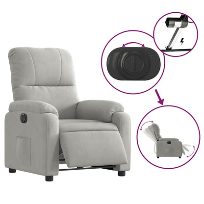 vidaXL Fauteuil de relaxation électrique Gris clair Tissu microfibre