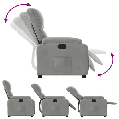 vidaXL Fauteuil de relaxation électrique Gris clair Tissu microfibre