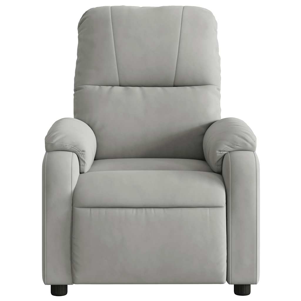 vidaXL Fauteuil de relaxation électrique Gris clair Tissu microfibre