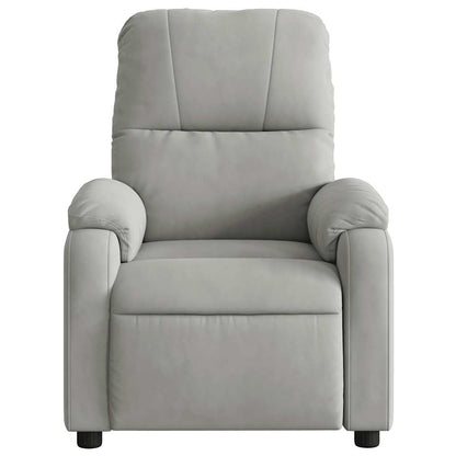vidaXL Fauteuil de relaxation électrique Gris clair Tissu microfibre