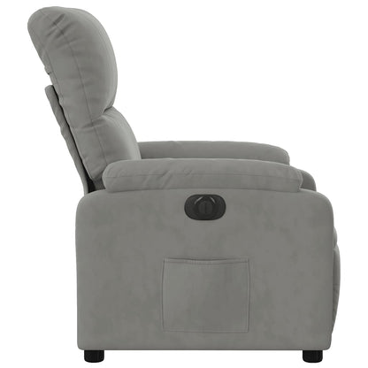 vidaXL Fauteuil de relaxation électrique Gris clair Tissu microfibre