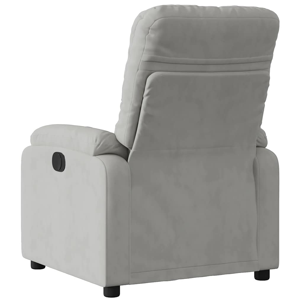 vidaXL Fauteuil de relaxation électrique Gris clair Tissu microfibre