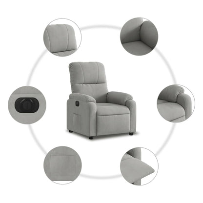 vidaXL Fauteuil de relaxation électrique Gris clair Tissu microfibre