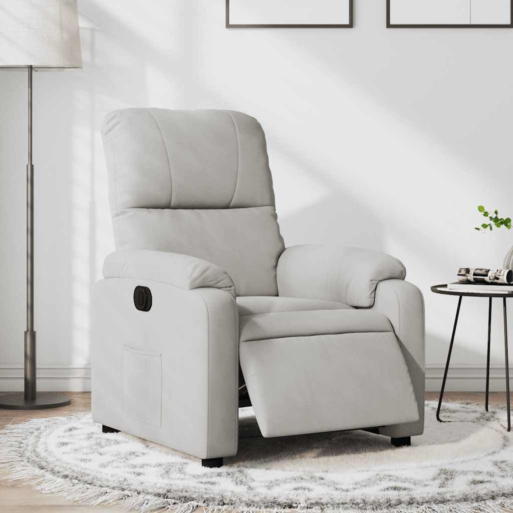 vidaXL Fauteuil de relaxation électrique Gris clair Tissu microfibre