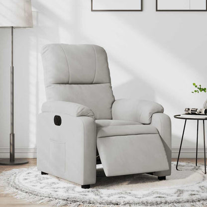 vidaXL Fauteuil de relaxation électrique Gris clair Tissu microfibre