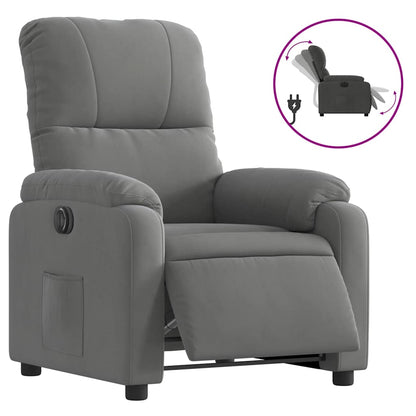 vidaXL Fauteuil relax électrique Gris foncé en tissu microfibre