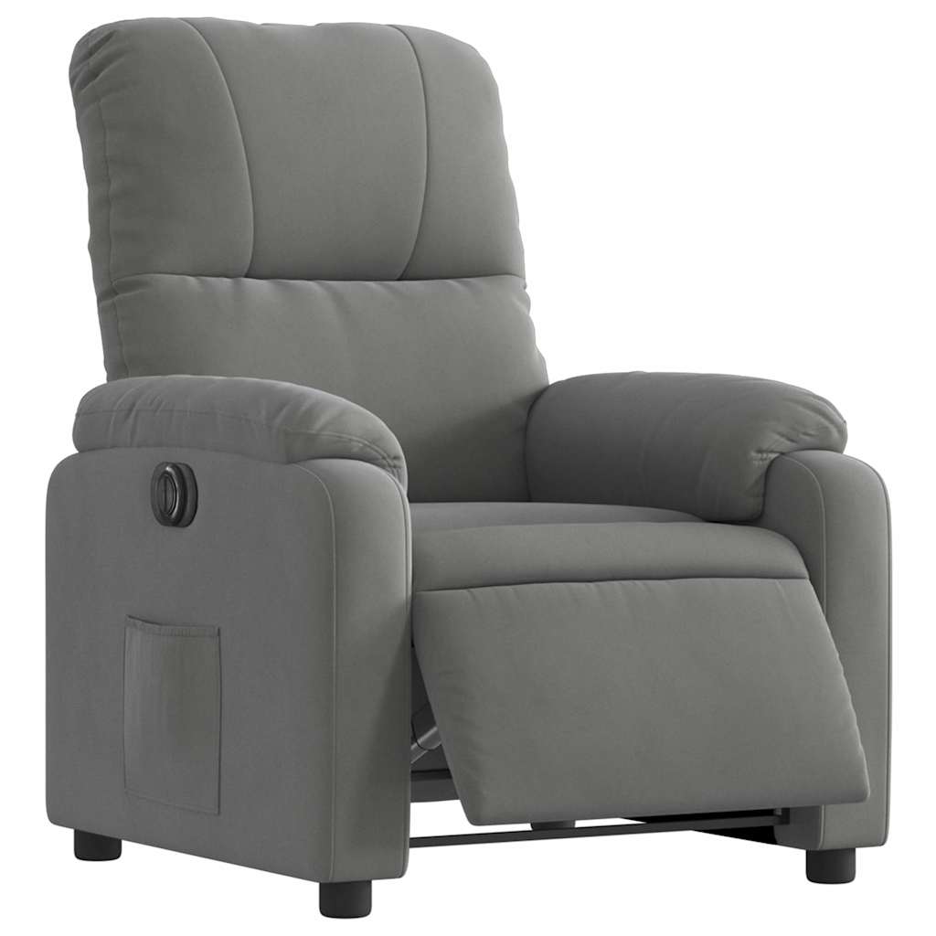 vidaXL Fauteuil relax électrique Gris foncé en tissu microfibre