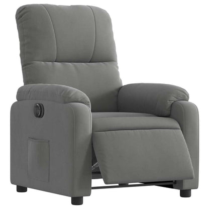 vidaXL Fauteuil relax électrique Gris foncé en tissu microfibre