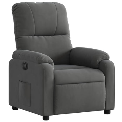vidaXL Fauteuil relax électrique Gris foncé en tissu microfibre